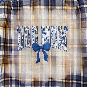 George Multicolor Plaid Button Down Shirt with Graphic